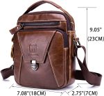 LUKZIJAES Genuine Leather Shoulder Bag Men Messenger Handbag Sling Crossbody Bag for Business Everyday Casual Travel - Image 2